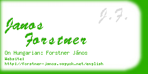 janos forstner business card